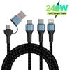 3 In 1 Fast Charging Cord For iPhone Huawei Micro USB Type C Charger Cable 1.2m Multi Usb Port Multiple Usb Charging Cord Line