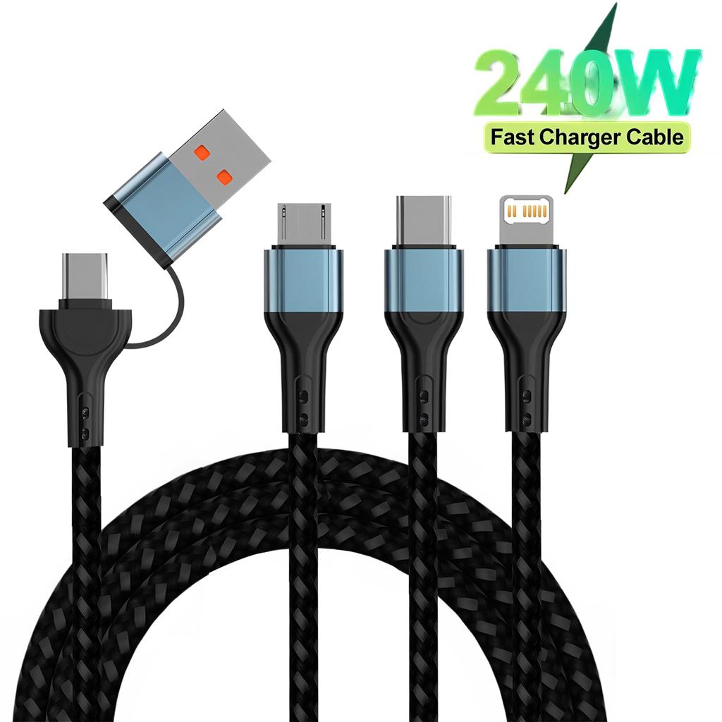 3 In 1 Fast Charging Cord For iPhone Huawei Micro USB Type C Charger Cable 1.2m Multi Usb Port Multiple Usb Charging Cord Line