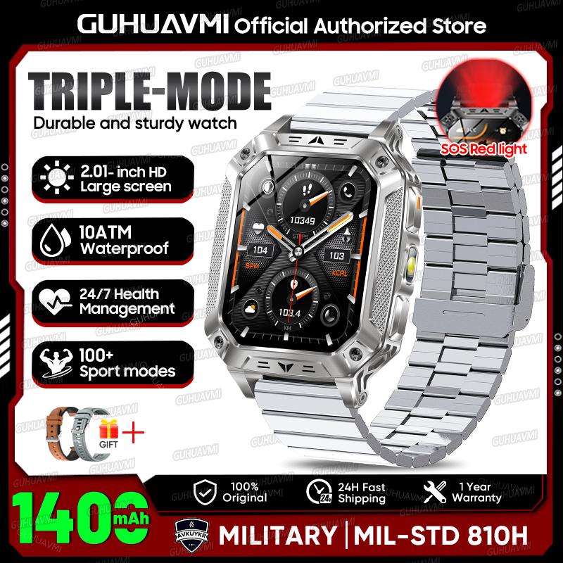Orologio Smart Sportivo da Uomo per Esterni Batteria Grande 1400mAh Impermeabile Chiamata Vocale Musica Ossigeno nel Sangue Sport Smartwatch uomo donna Fitness