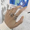 Distressed Style Vintage Money Bag Design Double Layer Open Ring For Enthusiasts Fashion