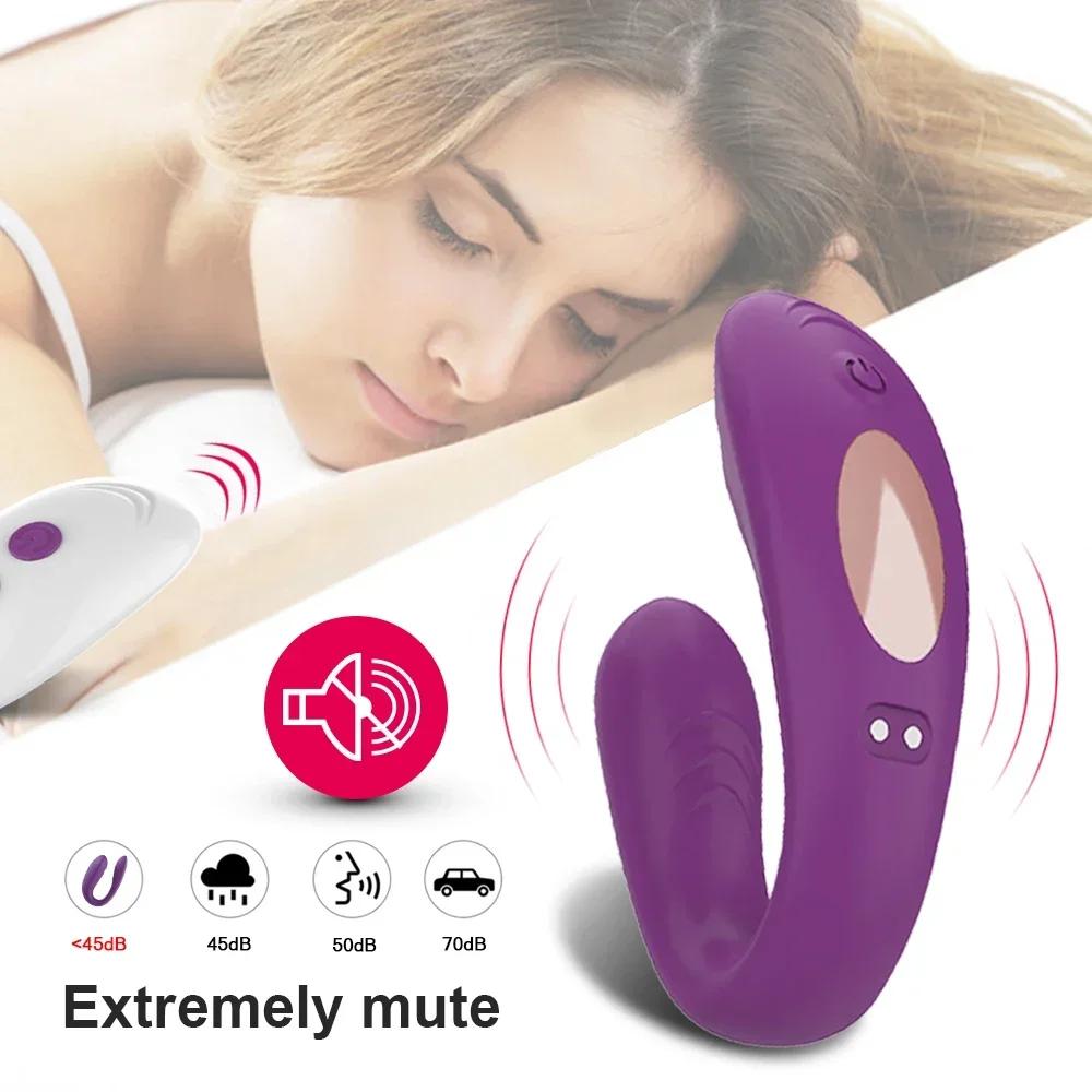 Vibrator cu telecomandă Vibrator de tip U pentru femei Stimulare clitoris Punct G Masaj vaginal Masturbare feminină Jucării sexuale pentru femei