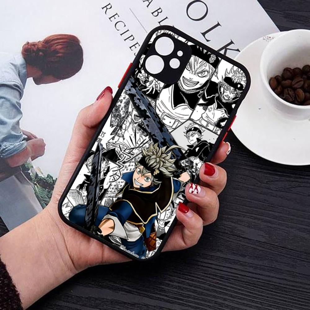 Black Clover Phone Case For IPhone 14 11 12 13 Mini Pro Max 8 7 Plus X XR XS MAX Translucent Matte Cover