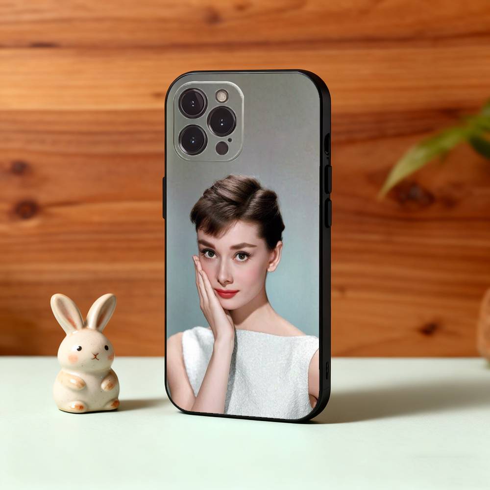 

A-Audrey H-Hepburn A-Actor Phone Case For iPhone17,16,15,14,13,12,Plus,Pro Max, 5G Others Soft Black Cover iPhone14Pro