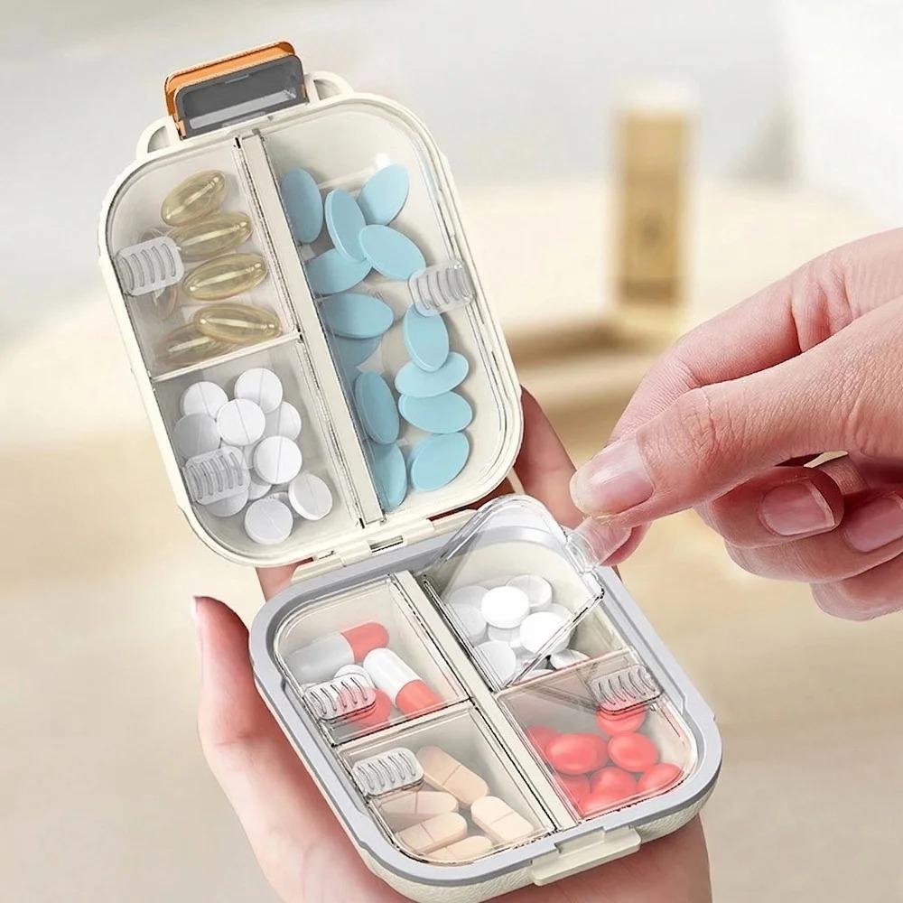 New Hot Small Premuim Portable Travel 7 Days 7 Grids Pill Container Box Cases Organizer Storage for Vitamin Medicine Fish Oils