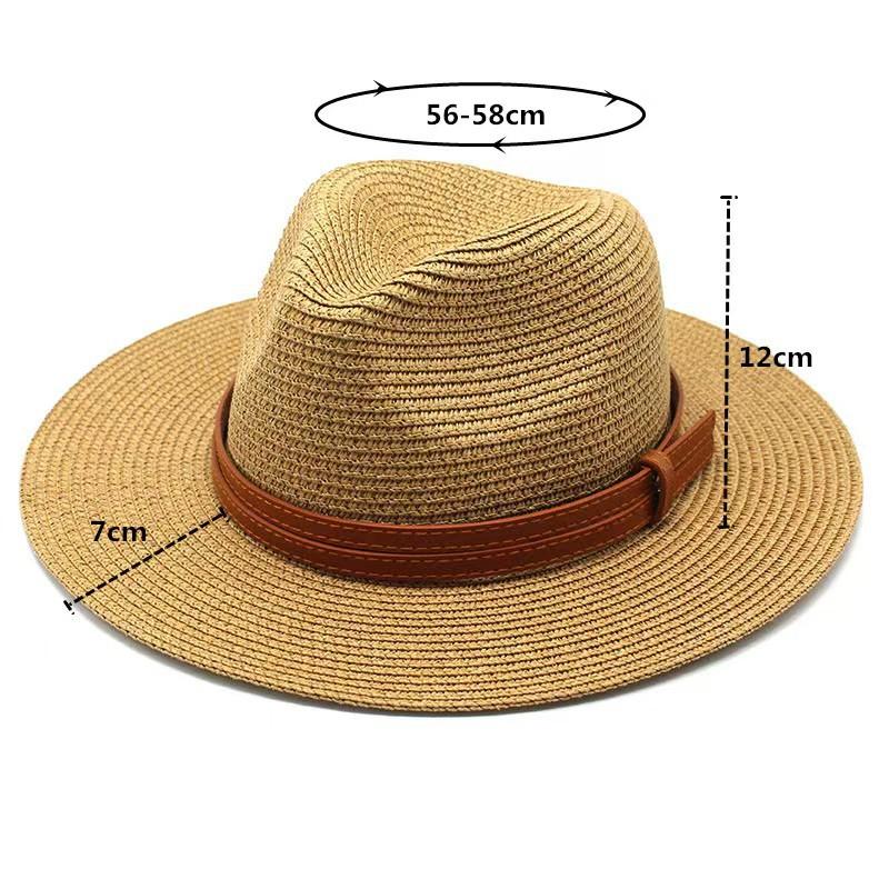 Panama Straw Hat Summer Men Women Wide Brim Beach UV Protection Fedora Hats