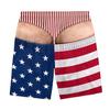 Activewear for Water Sports Men Hairy Booty Shorts, 3D Butt Print Beach Elastic Waist Board Shorts Funny Patriotic Swim Trunks Summer Vacation