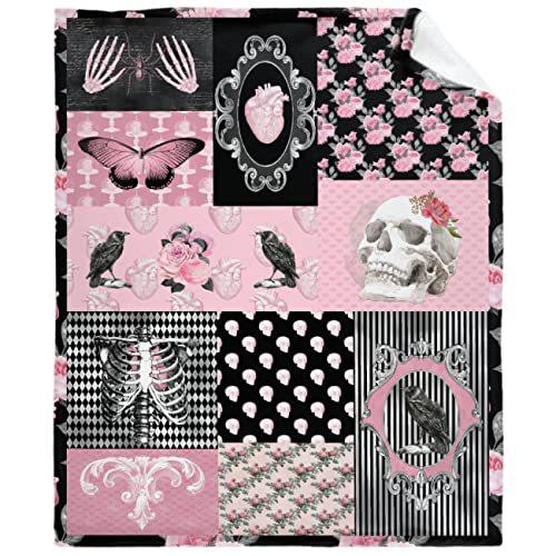 Skull pattern flannel blanket home decoration blanket office lunch break blanket