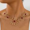 Strip Luxury Atmosphere Sticker Neck Collarbone Necklace Flower Splicing Temperament Atmosphere Banquet Ball Hot Sale