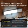 Smart Automatic Human Body Sensor Night Light Rechargeable Magnetic Strip Light LED Tricolor Wardrobe Hallway Cabinet Light