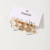 Women Crystal Geometric Star Circle Ear Drop Earring Set 3 Pairs