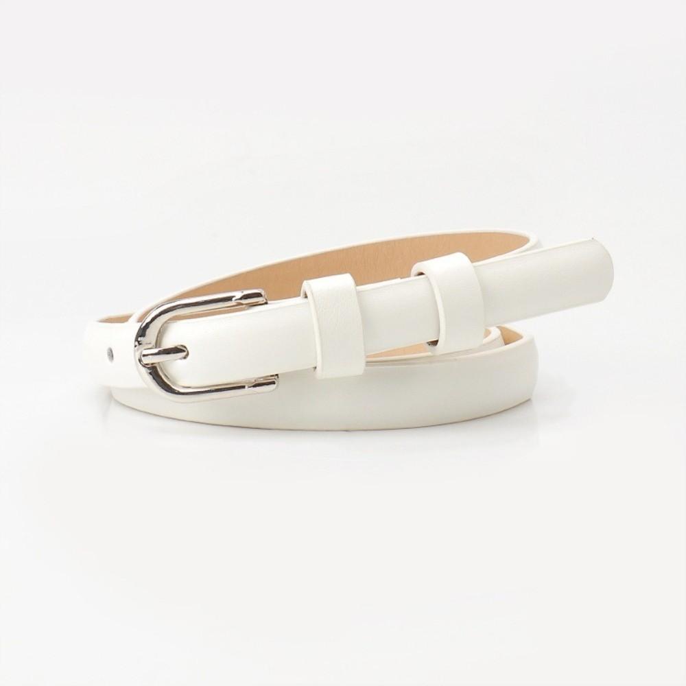 Adjustable Fashion Belt Solid Color PU Leather Belt Fashion Pin Buckle Belt  For Ladies