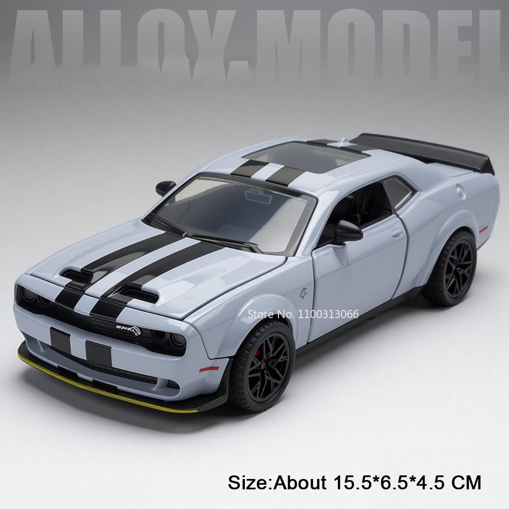 1:32 Challenger SRT Hellcat Toys Cars Models Alloy Diecast with Light Music Miniature Vehicle Wheel Pull Back Car Birthday Gifts