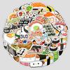 50 Adesivi Sushi Carini Stile Fresco per Quaderni, Valigie o Borracce