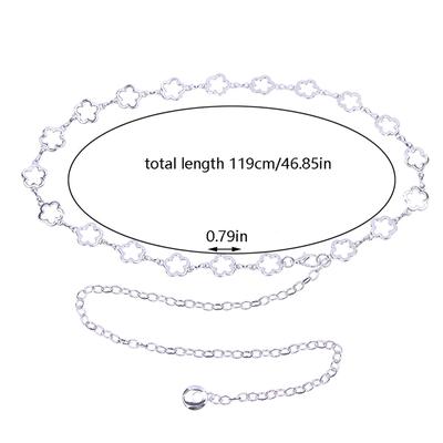 Kadınlar İçin Metal Oyuk Çiçek Bel Zinciri Dekorasyon Kemerleri Vücut Zinciri