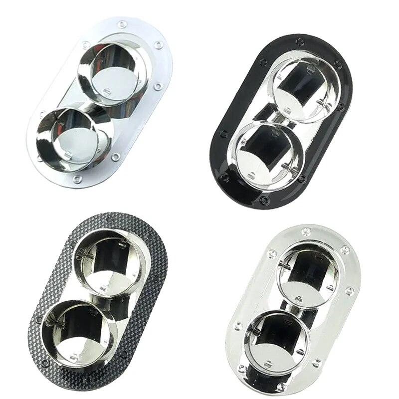 Univerzálny 1ks Auto Zadný nárazník Dvojitý výstup Zadný tlmič výfuku Koncovka tlmiča Nálepka hrdla Dekoratívne pre Toyota VW Honda Accessori