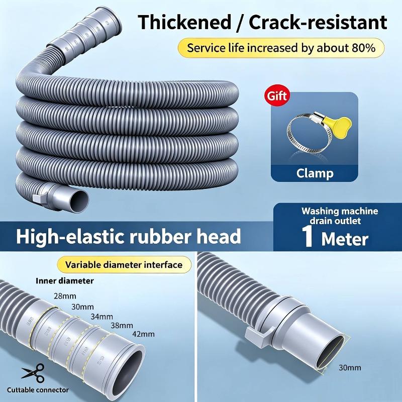 1-2M Washing Machine Hose Washing Machine Hose Drain Stretchable Ripple Universal Accessories