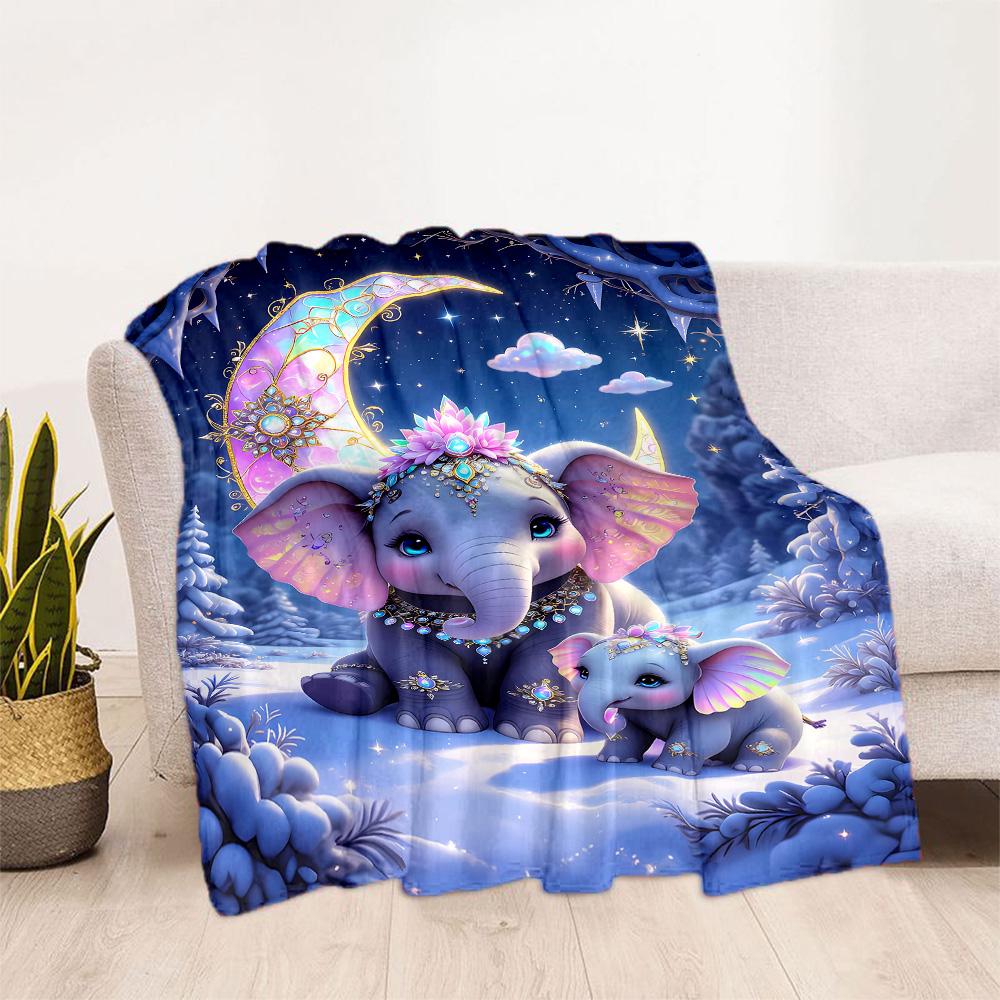 Colorful Elephant Garden Blanket Suitable for Offices, Travel, Living Rooms Also a Good Gift for Friends and Family Suitable for All Seasons.