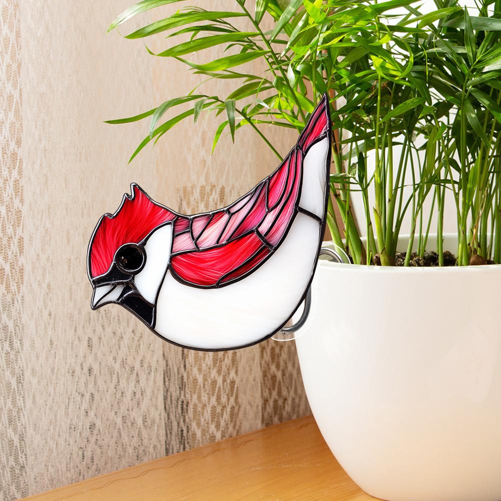 Potted Plant Insert Bird Planter Decoration Stained Glass Garden Decoration Crafts Acrylic Home Decor Dress Up