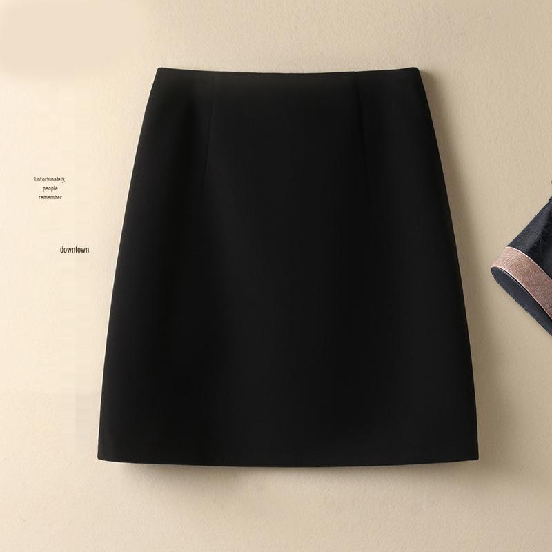 2025 New Women's High Waist Wool A-line Pencil Skirt – Versatile, Slimming, Short Autumn/Winter Skirt
