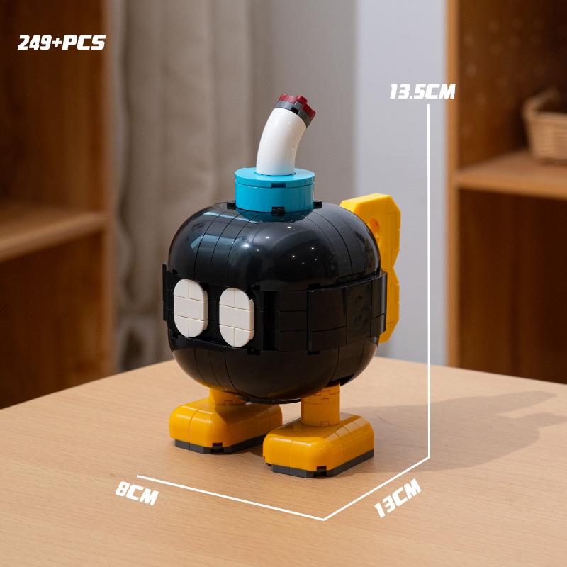 Super Mario Bros Bausteine Yoshi Luigi Stern Zusammenbau Fragezeichen MOC 3D Modell Mario Mini Ziegelstein Spielzeug für Weihnachtsgeschenk