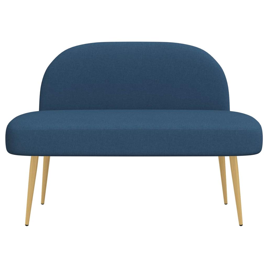 Padded Bench with Backrest Blue 110 x 60 x 76 cm