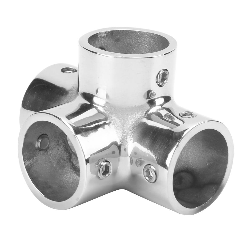 1in 4‑Way Handrail Fitting Tee Joint Connector 316 Stainless Steel Accessories for Yachts Fishing Boats