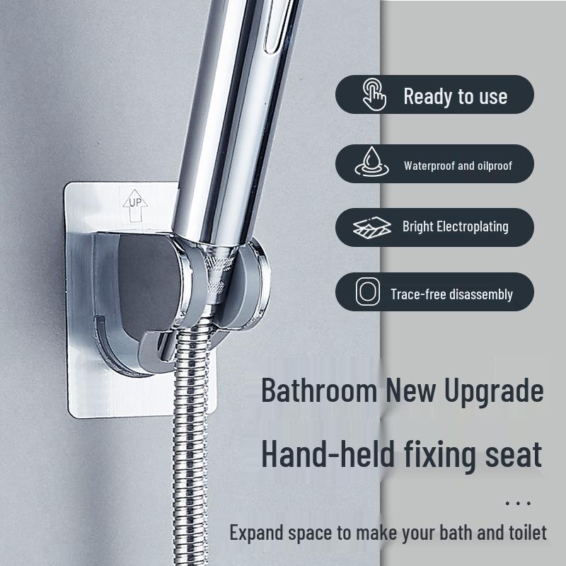 No-Drill Suction Cup Shower Holder: Movable Wall Mount for Bathroom Accessories