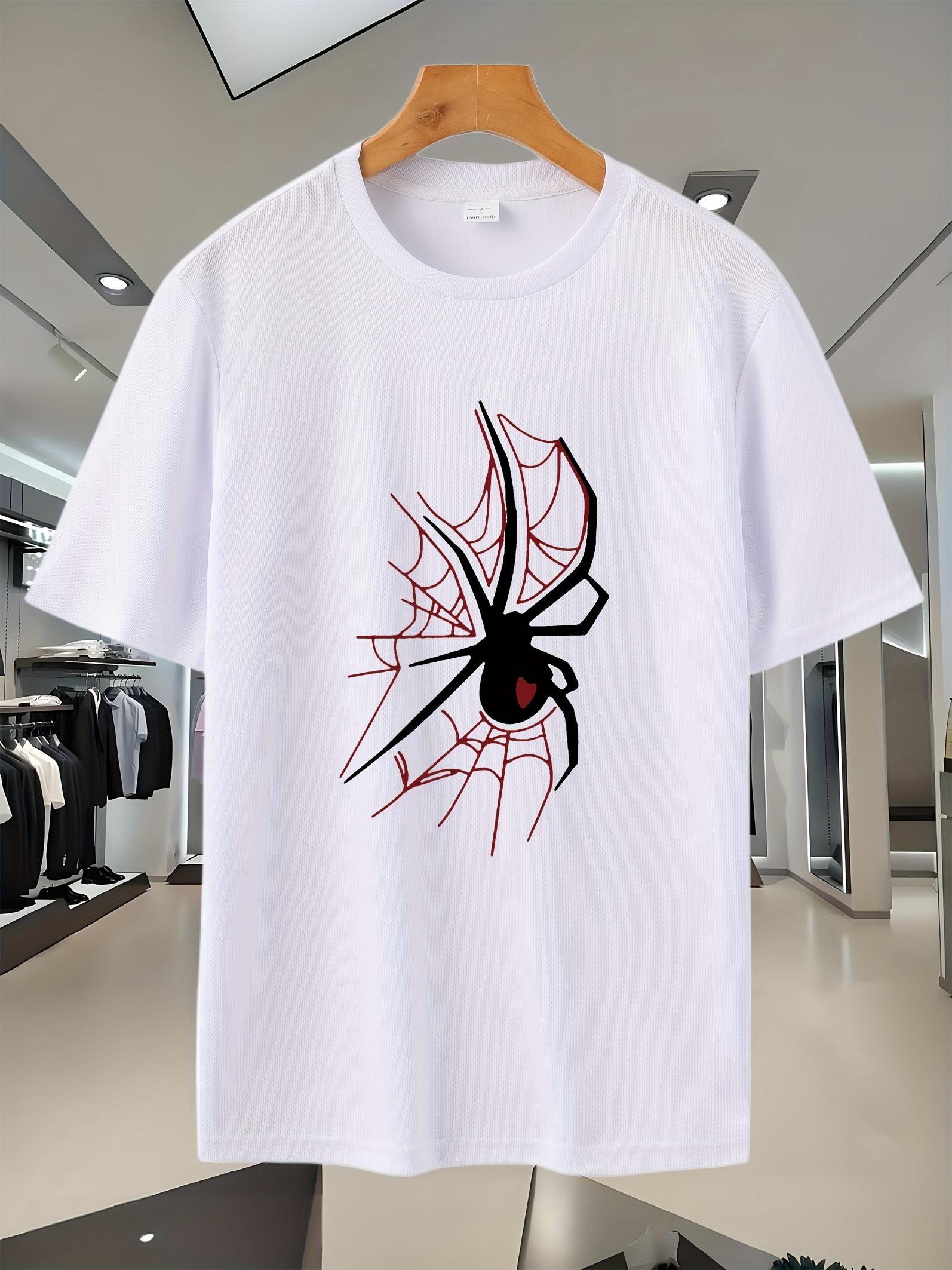 Spider Graphic Print Athletic T-shirt - Breathable Moisture-Wicking Fabric XL