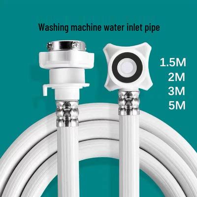 Tuyau d'arrivée d'eau souple en PVC pour machines à laver automatiques - Disponible en longueurs de 1,5 m, 2 m, 3 m et 5 m avec connecteur 6 points