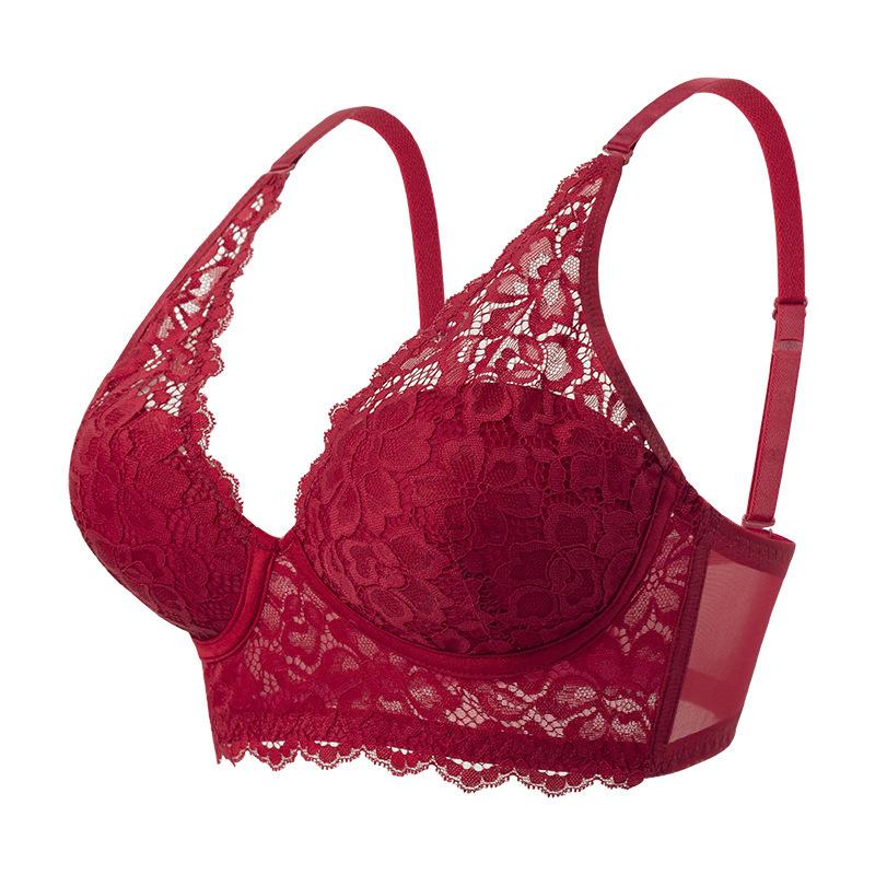 Women S Wireless Lace French Style Sexy Plus Size Bra
