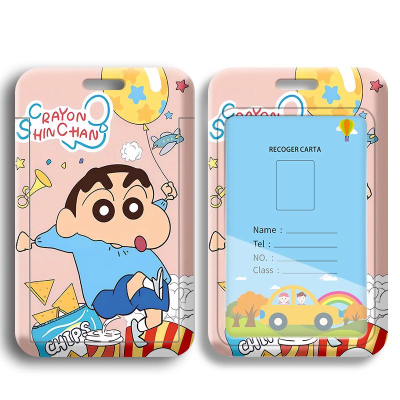Crayon Shin-chan Cartoon Student Lanyard ID Badge Holder for Campus Use