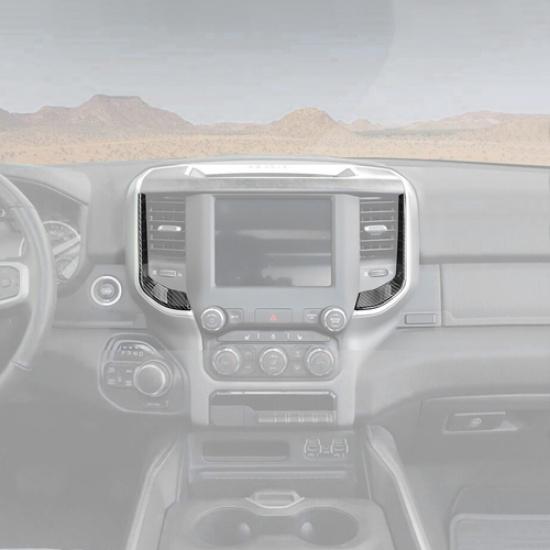 For Dodge Ram 1500 19-25 Carbon Front&Rear Central Air Vent Outlet Cover Trim 4P