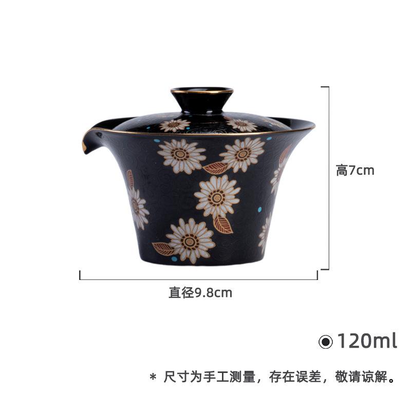 

120ml Stacking Materials Sunflower Hand Grab Teapot Luxury Tea Infuser Pot Tea Maker Kettle With Strainer Teaware Ornaments Gift