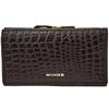 Women' Leather Wings Wallet with RFID Protection and a Roomy Interior in Croco Black