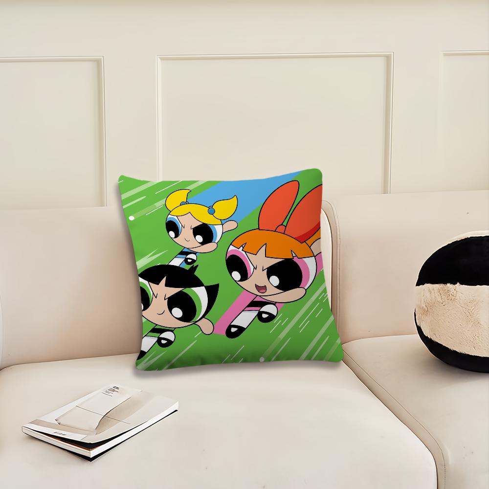 T-The Powerpuff Cartoon G-Girls Cushion Cover Cushion Room Bedroom Headboard Sofa Living Backrest Nap Time Pillow Case