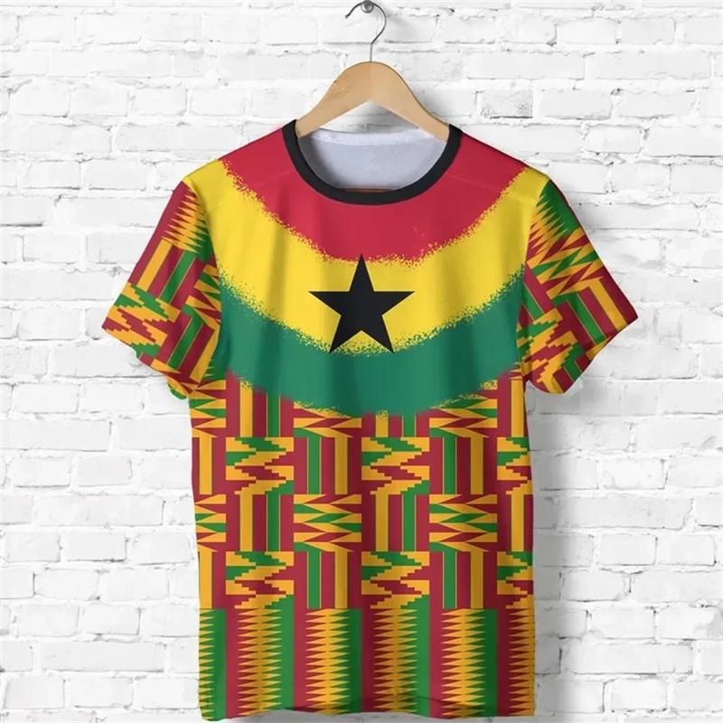 Ghana Nationa IndependenceDay 3D Printed T Shirt The Republic-of Ghana Emblem Flag Graphic Tee-shirts For Men Mens Clothing Tops