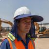 Hard Hat with Neck Flap Breathable Helmet Cover Reflective Brim for Farmers,