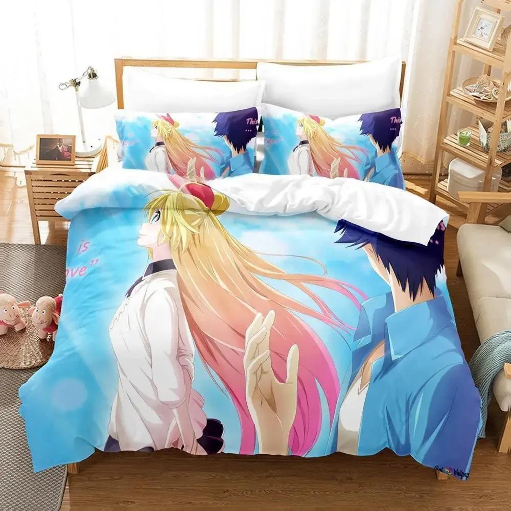Comfortable Anime Print Bedding Set With Duvet Cover And Pillowcases Single Twin Full Queen King Sizes For Adults And Kids