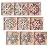 6 PCS Wooden Hollow Snowflake Christmas Vintage Pendants Christmas Tree Hanging Ornaments Xmas Hanging Ornaments DIY Painting