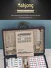 Antikes englisches Reisespiel-Mahjong-Set mit Lederbox & Anleitung - Melamin-Schlafsaalspiel