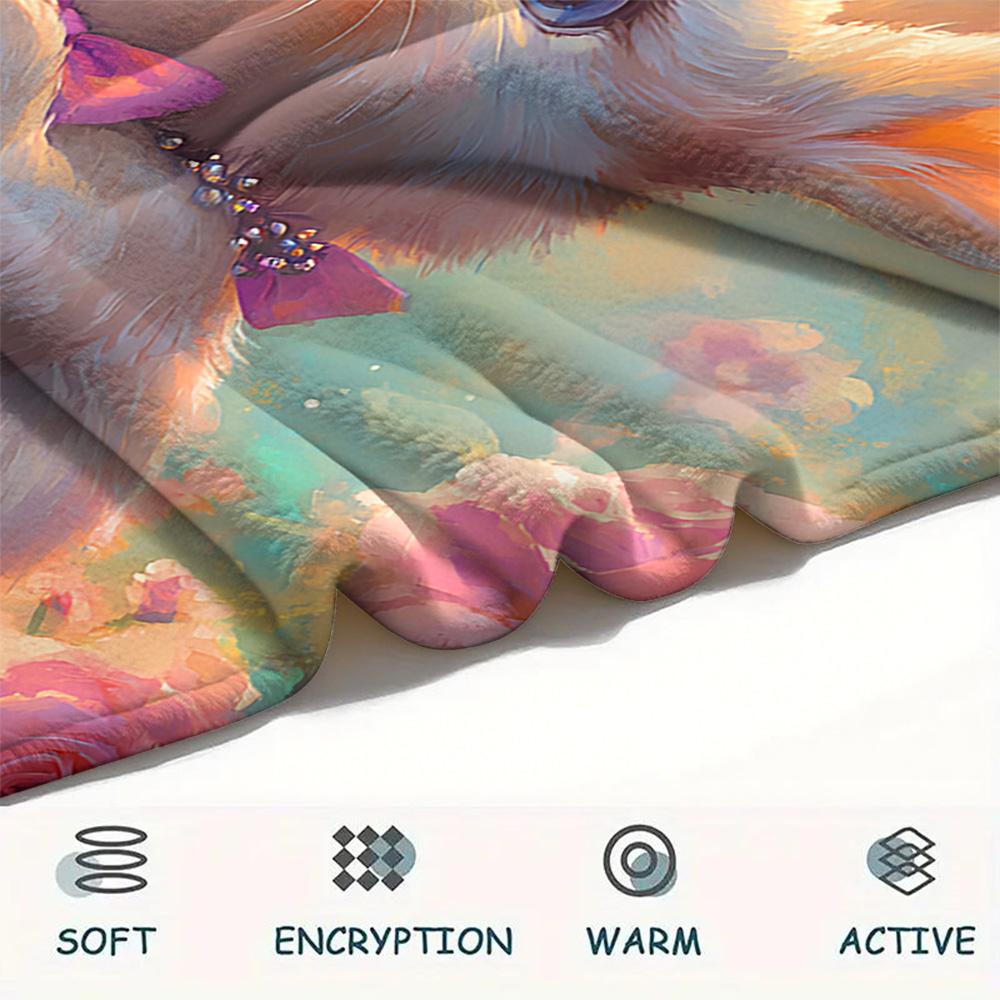 Rabbit Print Flannel Blanket, High quality Comfortable for All Seasons, Home Decor, Warmth and Comfort, Perfect for Christmas Gifts