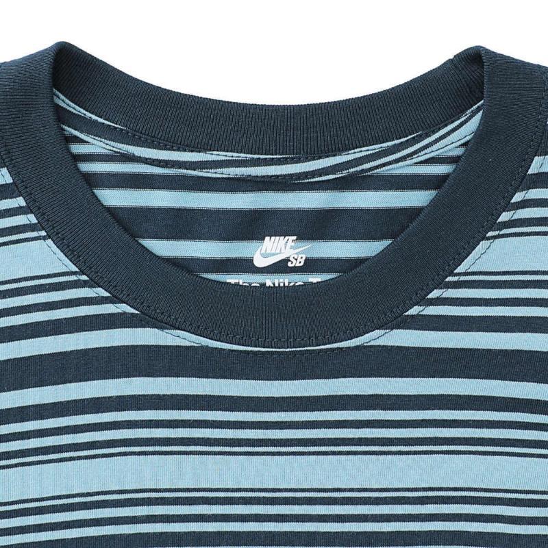 Nike Striped Crew Neck Short Sleeve T-Shirt Unisex Tops Blue FQ3712-464