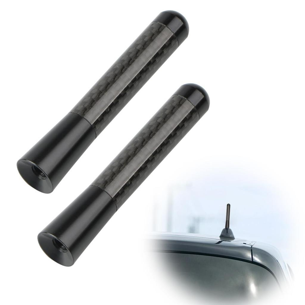 Short Antenna (2 Pack) Car Antenna, Universal Car Antenna, Replacement, Carbon, Radio General, For