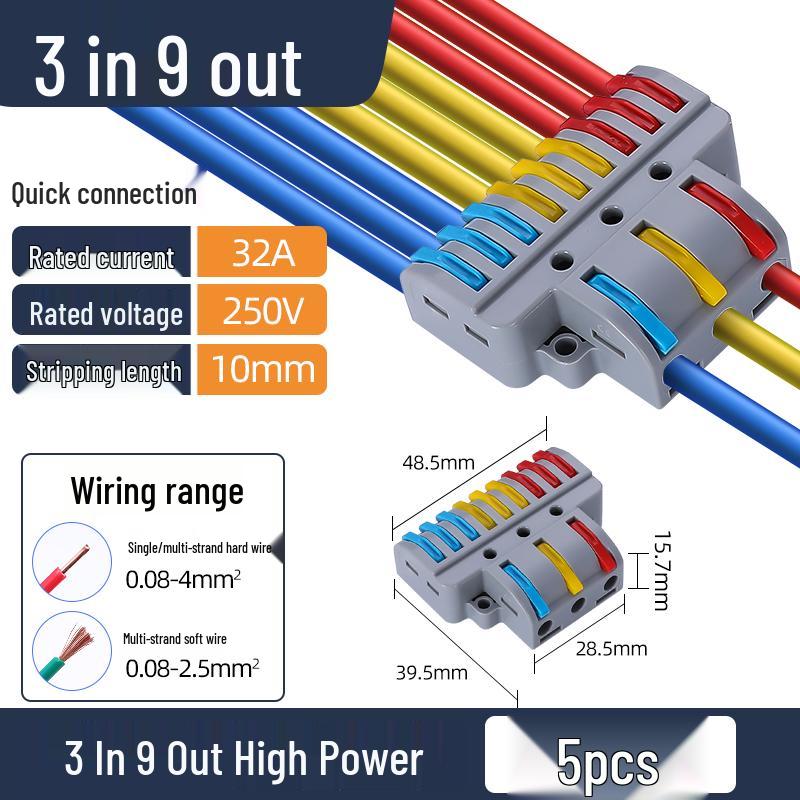 Quick Wire Terminal Snap Connector for Tube Light