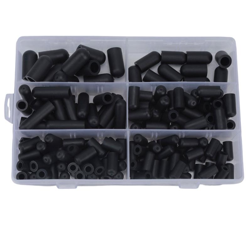 Carburetor Vacuum Port Cover Set with Closed-End Black Rubber Pieces, 3/16" 5/32" 7/32" 1/4" 5/16" 3/8" Size Groups for Service Use and Storage