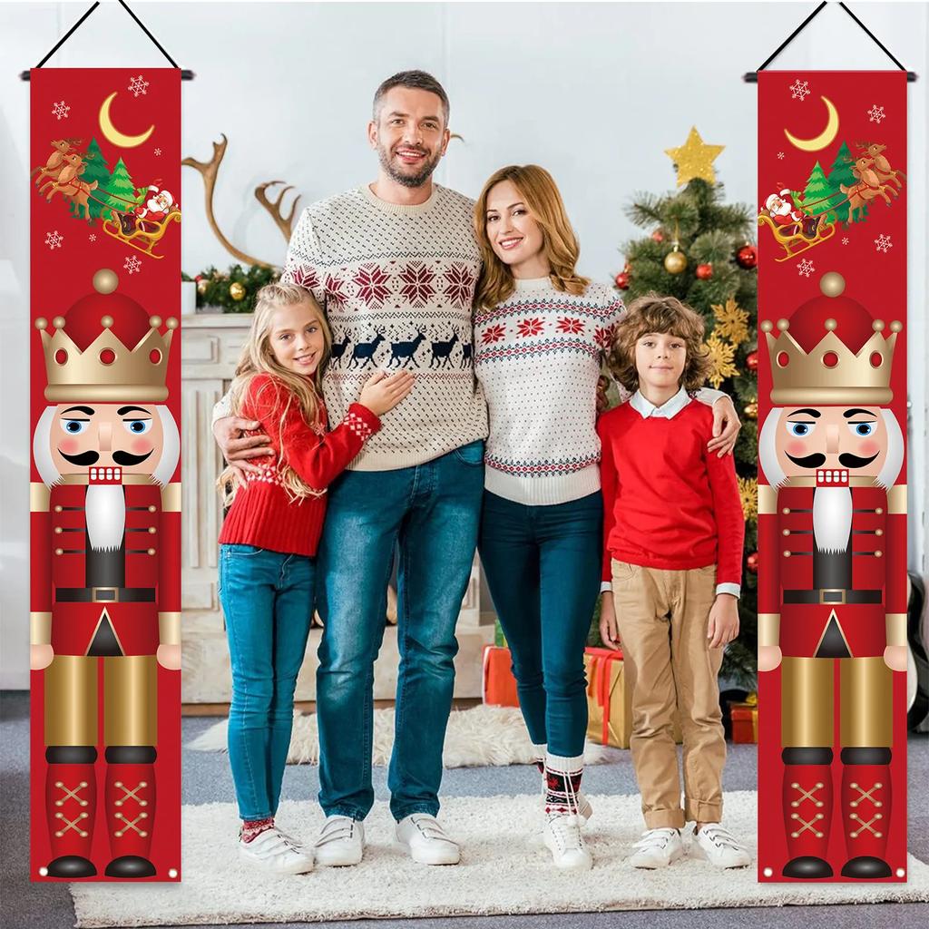 Nutcracker King Series New Christmas Couplets New Year's Party Soldiers Porch Atmosphere Decoration Door Curtains Flag Hangers