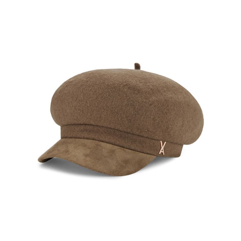 VARZAR VA Studded Wool Combo Newsboy Cap Camel