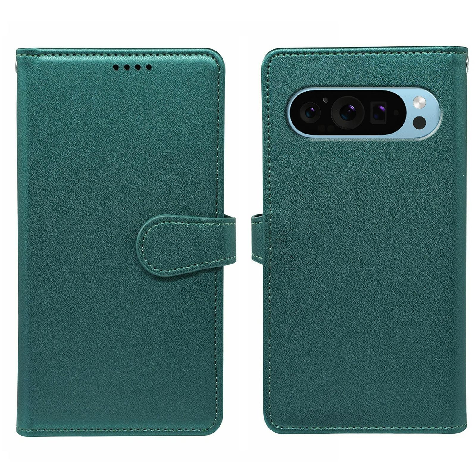 

Для Google Pixel 10 Pro XL Чохол з 9 відділеннями для карток Шкіряна підставка Чохол для телефону Green