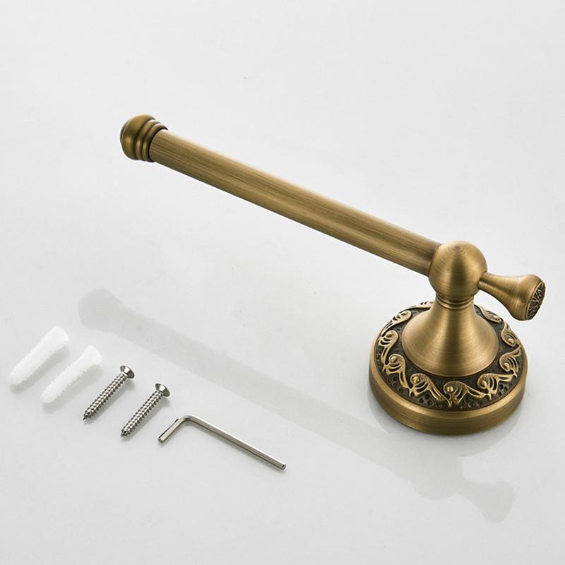 Acessórios de banheiro porta-toalha de papel Processo de cobre antigo barra de rolo simples Porta-papel higiênico estilo europeu