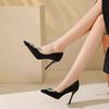 Fashion Spring Fall 2025 Plus Size High Heels Women's Shallow Mouth Stiletto Single Shoes